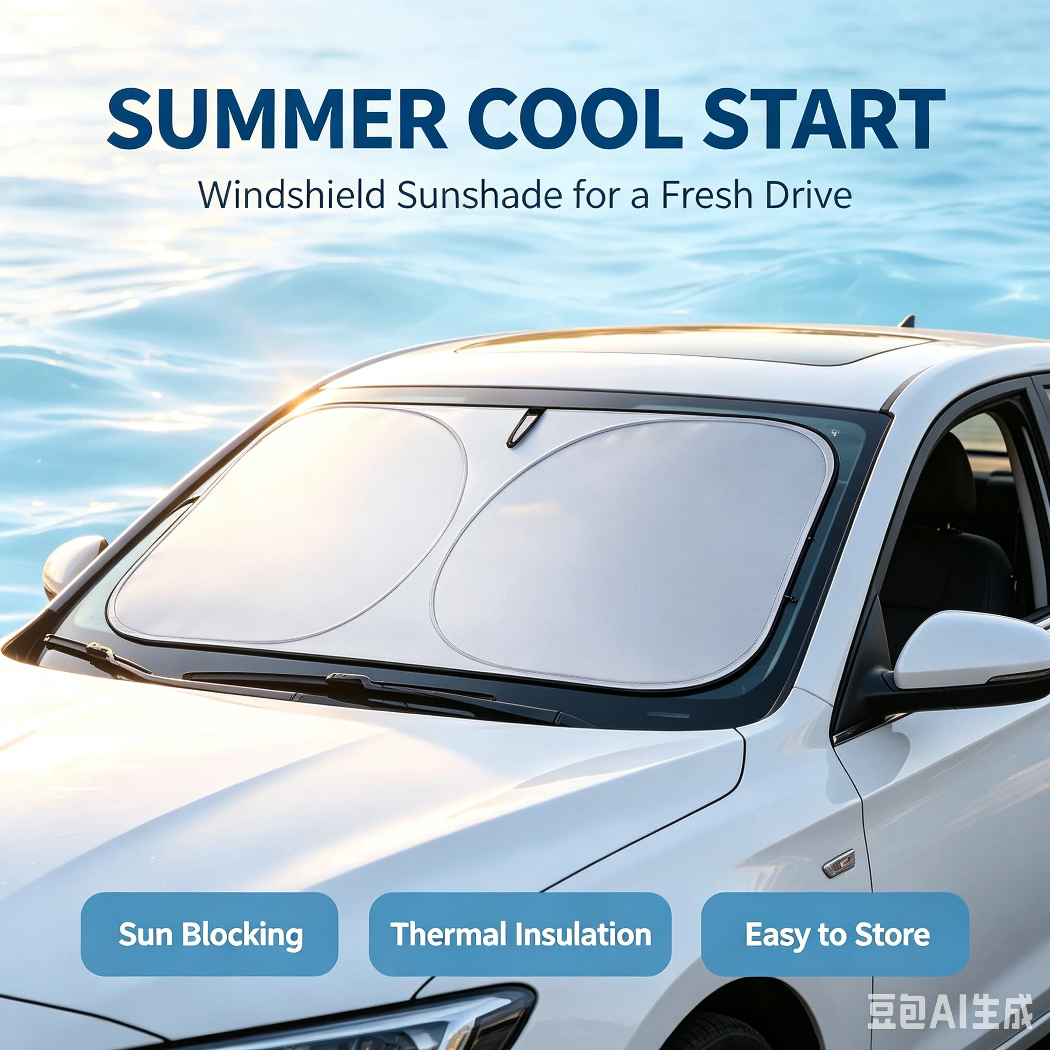 Windshield Sun Shade - Protetor Solar para Para-brisa de Carro,