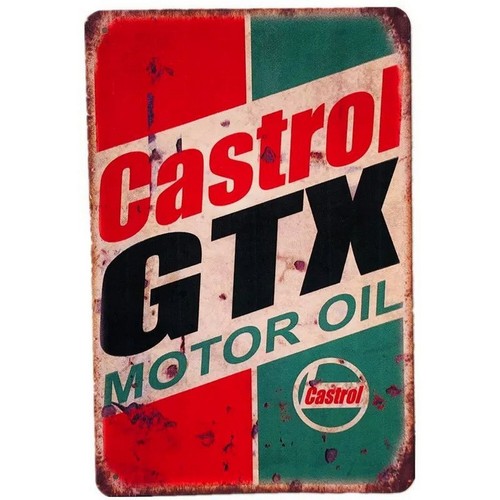 Castrol Oil Gtx - Placa de Metal Castrol GTX Óleo