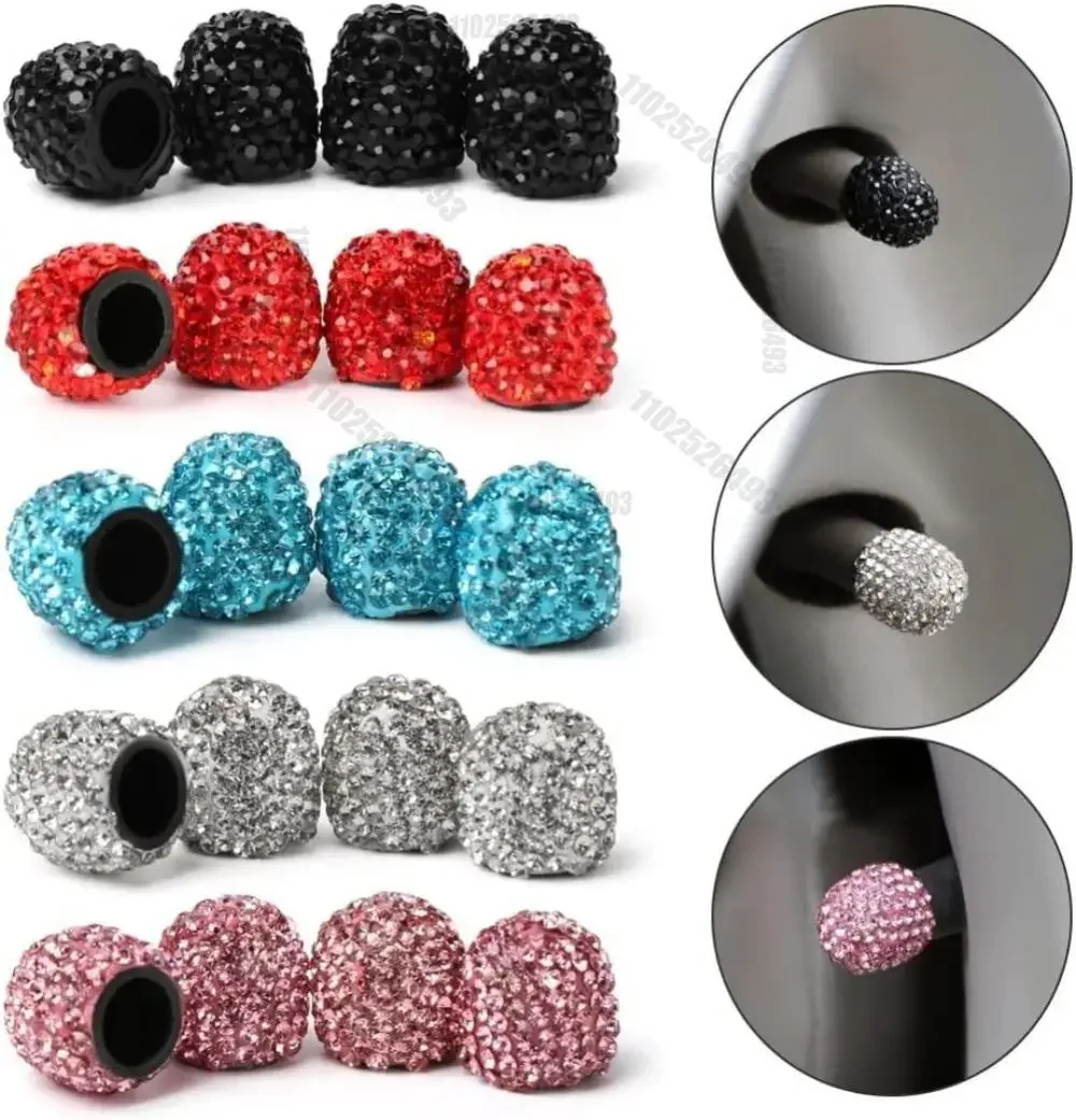 2/4 pçs diamante tampas de vál - Steering Wheel Cover avaliação e preço